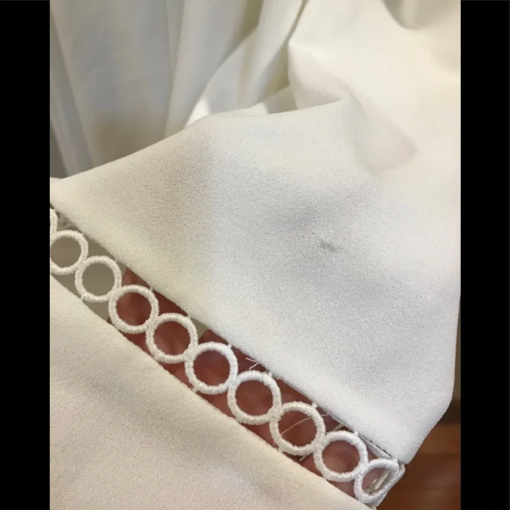 DKNY Illusion-Inset Midi White Dress 16 - Picture 16 of 16